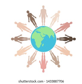 illustration of Global Globalization World Map Environmental Conservation Concept on white background