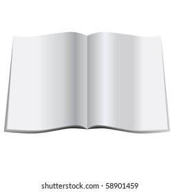 Illustration of a glossy blank magazine or journal spread open