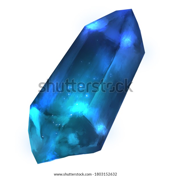 輝く青い魔法の鉱石のイラスト のイラスト素材