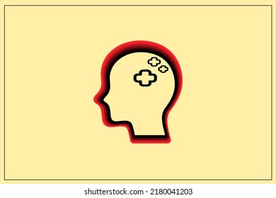 Illustration Of Good Mental Health Icon On Isolated Background. Can Used For Medical Journal, Education, Awareness, Blog, Articles, Header, Poster, Banner.