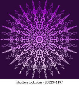 Illustration Gradient Mandala On Purple Background