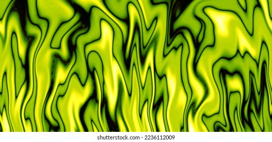 추상적 배경을 위한 그래디언트 생생한 녹색 흐름 액체 텍스처 그림 스톡 일러스트