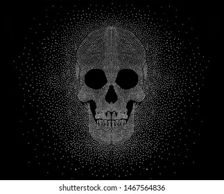 Illustration Graphic Art Skull Dots Design