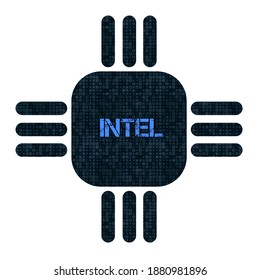 Illustration Graphic Intel Chip, Perfect For Promotion Technology