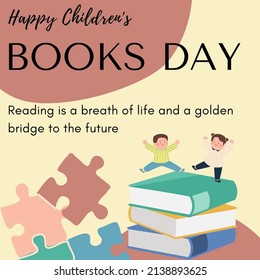 ilustración del afiche tamplate feliz día internacional de los libros para niños.