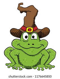 illustration green cartoon toad