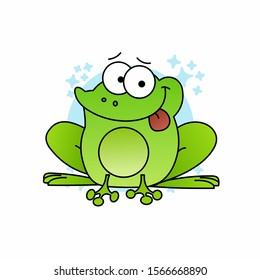 Illustration Green Frog Pull Out Tongue Stock Illustration 1566668890 ...