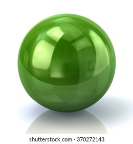 Illustration of green sphere isolated on white background