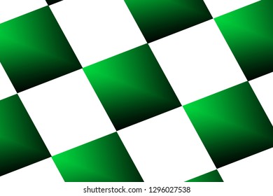 Illustration Green And White Shiny Digital Chess Board Style/concept - Square Routes Mosaic Tiles Effects - Graphic Design - Screen Saver - Technology Effects