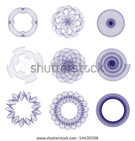An illustration of guilloche elements suitable for use in certificates, vouchers or awards