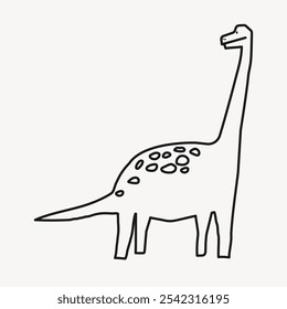 Illustration of hand-drawn dinosaur featuring a long neck and spots. This cute dinosaur design is perfect for children's art, educational materials, and playful themes. - Powered by Shutterstock