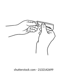 An Illustration Of Hands Rolling A Joint. Rolling Marijuana Joint With Two Hands And Paper.