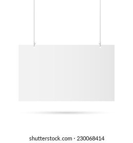 Illustration Of A Hanging Sign Isolated On A White Background.