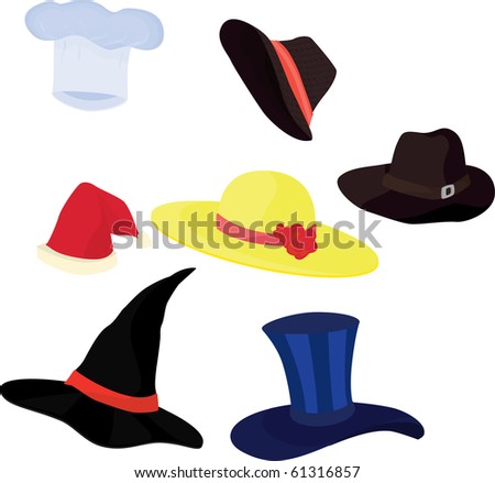 Similar – Image, Stock Photo Many hats of Santa on a rustic wooden table