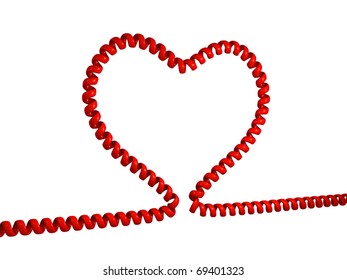 Illustration Of Heart Made From Phone Cord