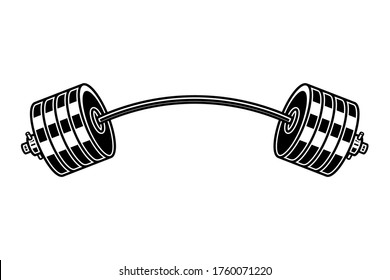 Illustration Heavy Athletic Barbell Engraving Style Stock Vector ...