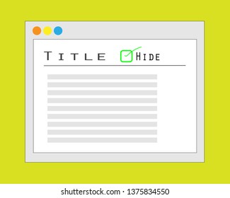 Illustration of Hide Title Post Website Concept