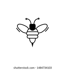 Bee Icon On White Background Stock Vector (Royalty Free) 1798080232 ...