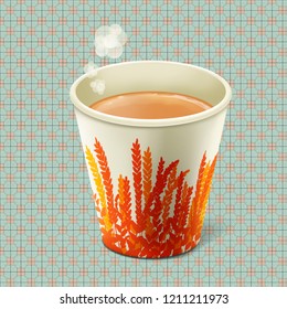 A Illustration Of Hong Kong Style Food Hot Milk Tea 