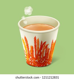 A Illustration Of Hong Kong Style Food Hot Milk Tea