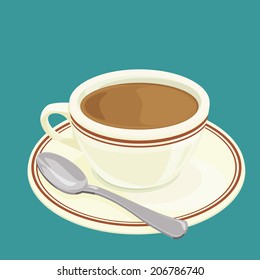 A Illustration Of Hong Kong Style Food Hot Milk Tea