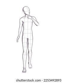 Illustration the human body  Male female sketch  Women   men to do waist to hip measurement fashion Illustration for size chart 