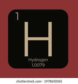 Illustration Of Hydrogen Chemical Element