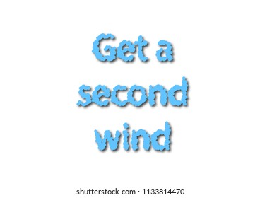 Illustration Idiom Write Get A Second Wind Isolated In A White Background Composition