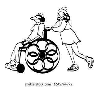 Sick Boy Wheelchair のイラスト素材 画像 ベクター画像 Shutterstock