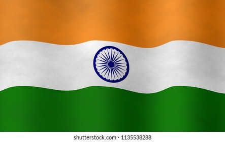 Waving Indian Flag Vector Illustration Stock Vector (Royalty Free ...