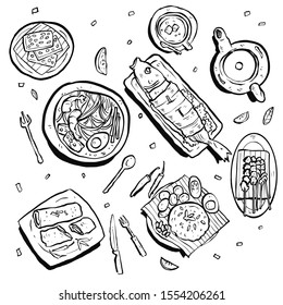 Illustration Indonesian Food Southeast Asian Food Stock Illustration ...