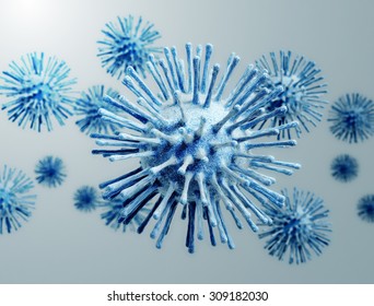 Illustration Of Influenza Virus Cells 