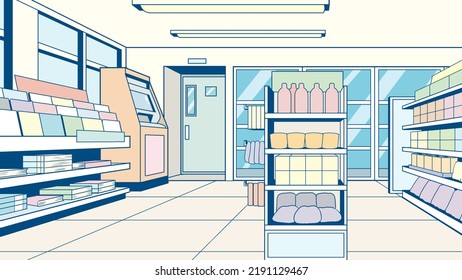 Illustration Inside A Convenience Store [retail Store, Shop, Store, Sales, Toilet, Magazine Corner]