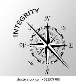 Illustration Of Integrity Word Written Aside Compass