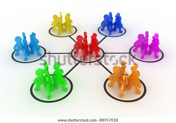 Illustration Interaction Different Groups People Stock Illustration ...