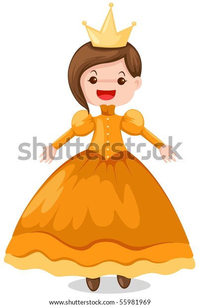 Illustration Isolate Cartoon Queen On White Stock Illustration 55981969