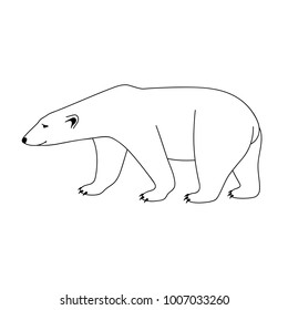 Illustration Isolated Black Outline Polar Bear Stock Illustration ...