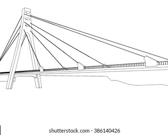 Illustration Of Isolated Cartoon Bridge On White 3