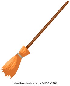 Illustration Isolated Cartoon Broom On White Stock Illustration ...