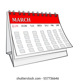 Calendar Cartoon Vector Illustration Hand Drawn Stock Vector (Royalty ...