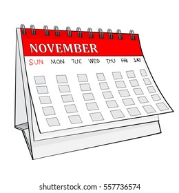 Illustration Isolated Cartoon Calendar November Jpeg Stock Illustration ...