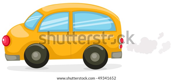 illustration\
of isolated cartoon car on white\
background