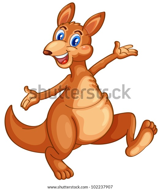 Illustration Isolated Cartoon Kangaroo Eps Vector Stock Illustration 