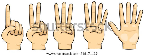 Illustration Isolated Counting Finger 1234 5 Stock Illustration 216171139