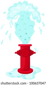 illustration of isolated fire hydrant with shower