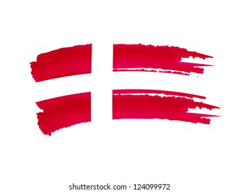 Illustration Of Isolated Hand Drawn Danish Flag