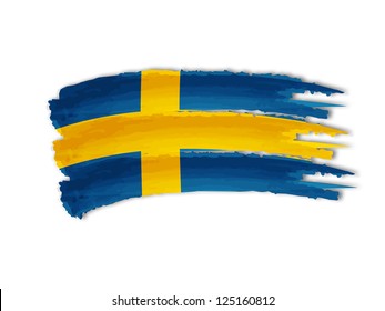 illustration of isolated hand drawn Swedish flag