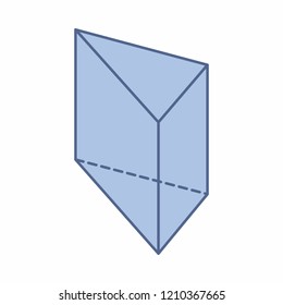 The illustration of an isolated triangular prism on white background