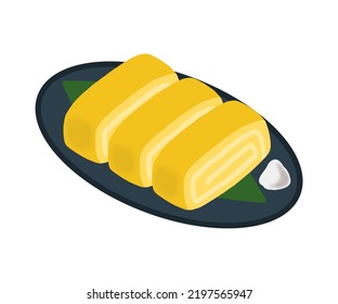 An Illustration Of A Japanese Omelet