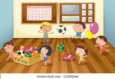 Kids Learning Classroom Illustration Stock Vector (Royalty Free) 543417766